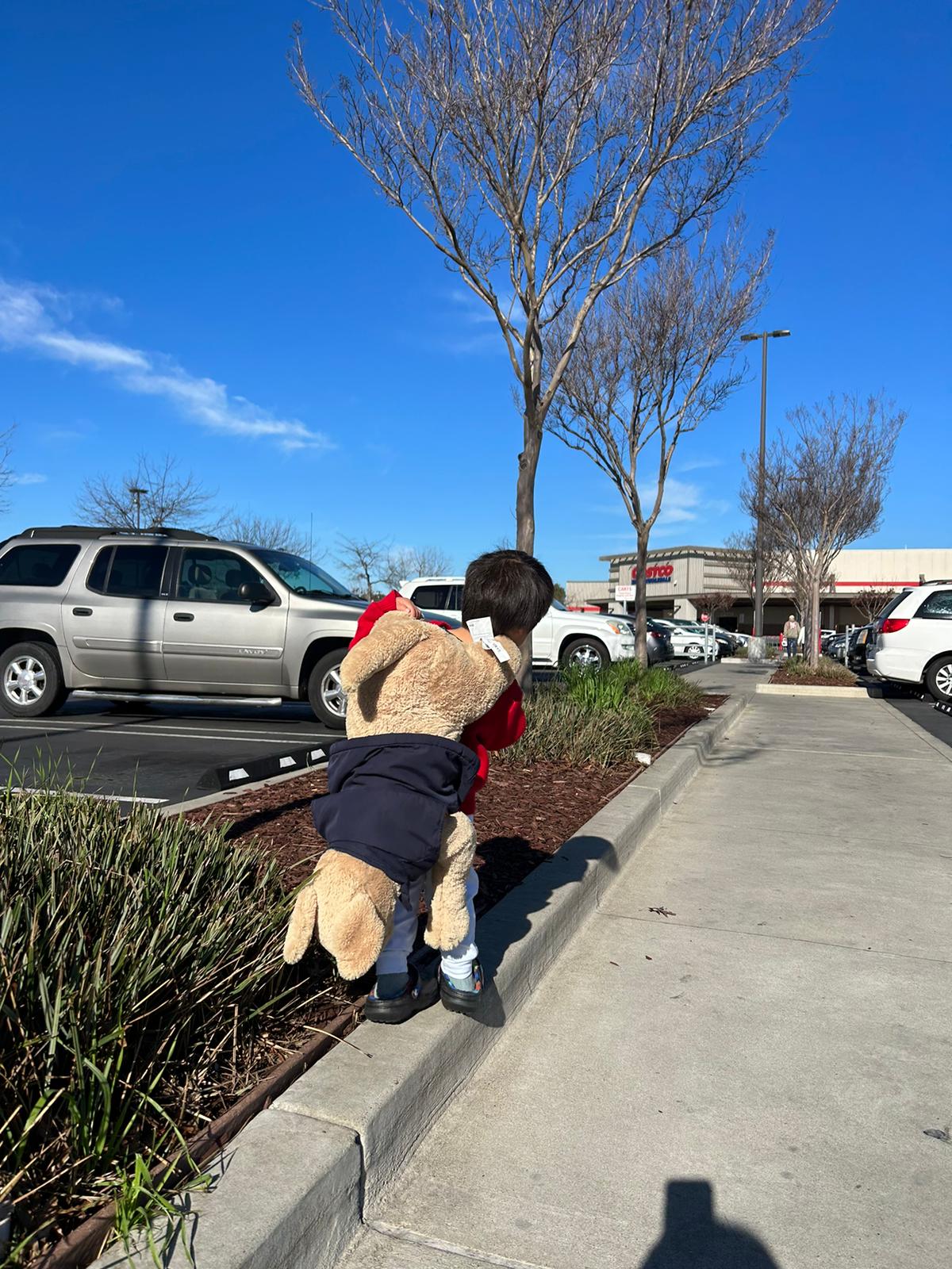 Isaac walking the dog