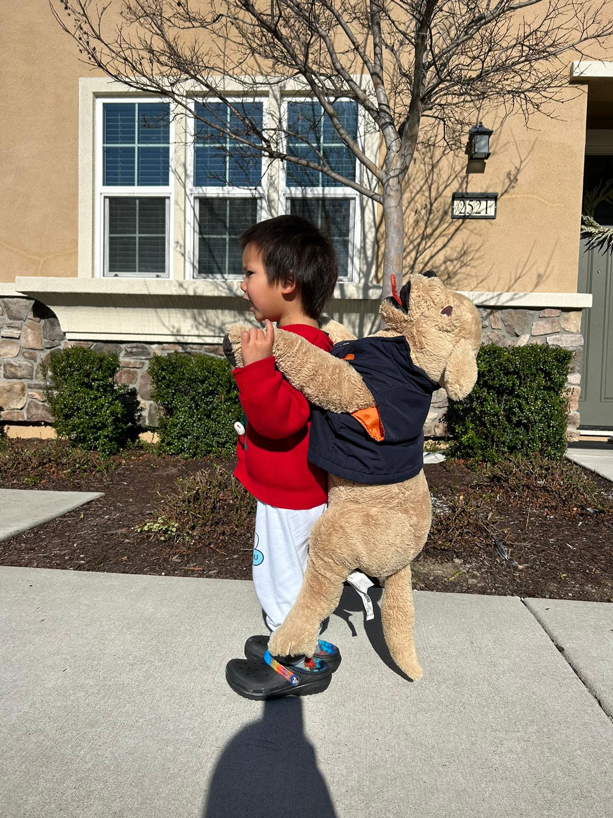 Isaac walking the dog